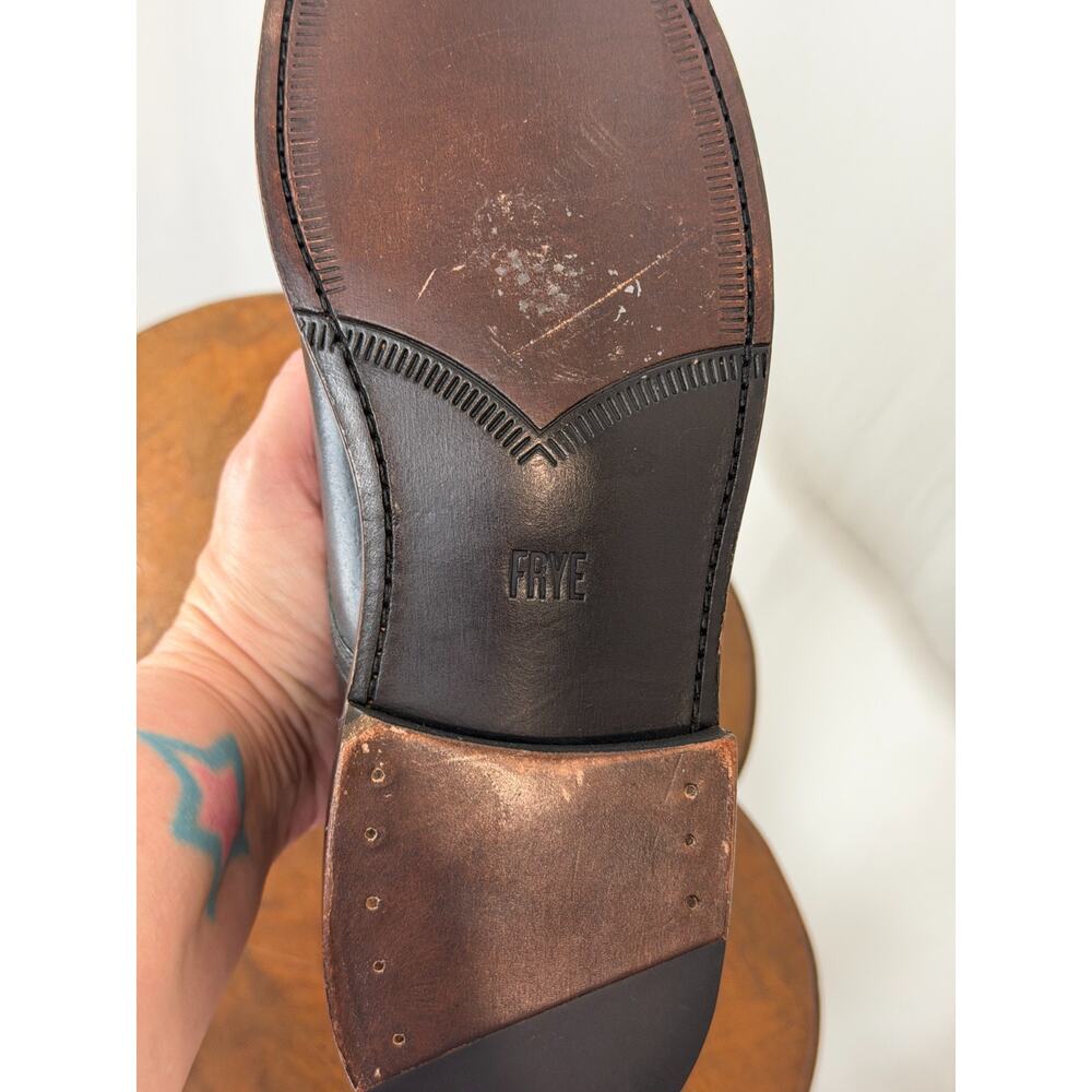Vintage 90's Frye Black Leather Dress Lace Up Boot Mens 8 Made In Mexcio #0118C - Picture 10 of 11
